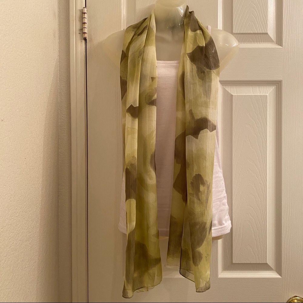 Green Mortada Scarf Ombré Shades 68 X 22 Inches Rectangle Wrap Hijab Lime Head - Picture 4 of 9